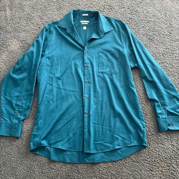 Van Heusen Other - Van Heusen Men's Regular fit Teal Button Down Shirt size neck 17 34/35